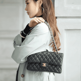 【USED未使用】CHANELマトラッセ25 キャビアスキン チェーンショルダーバック A01112 <ゴールド>