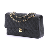 【USED未使用】CHANELマトラッセ25 キャビアスキン チェーンショルダーバック A01112 <ゴールド>