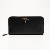 PRADA Vitello Move Round Zipper Long Wallet 1ML506 <Black>