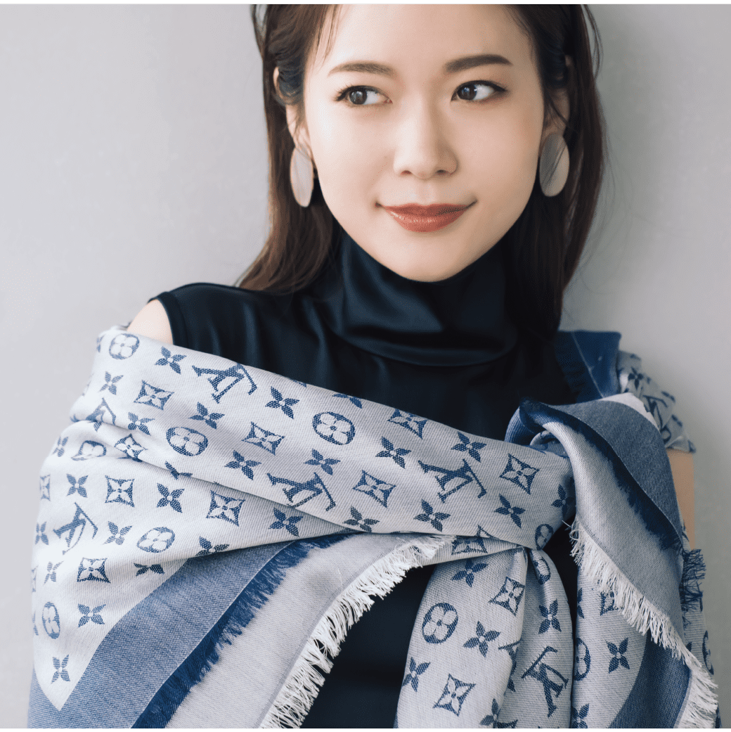 LOUIS VUITTON ショール・モノグラム LUIS VUITTON ショールモノグラムデニム<デニムブルー>