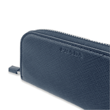 PRADA(プラダ)キーケース ラウンドファスナー サフィアーノ<ネイビー>