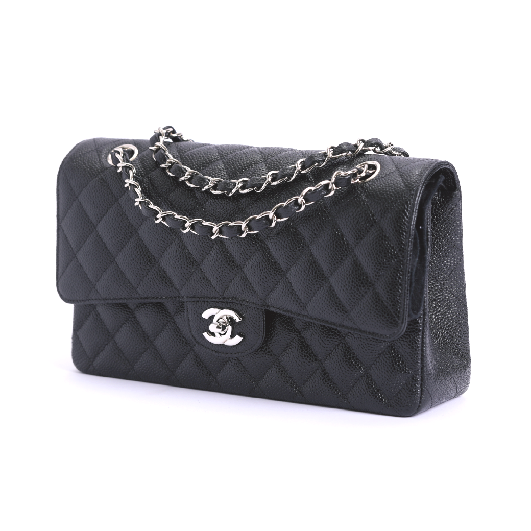 USED】CHANELマトラッセ25 チェーンショルダーバッグ<シルバー> USED】CHANELマトラッセ25 チェーンショルダーバッグ<シルバー>