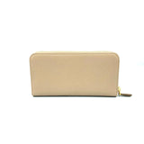 PRADA(プラダ)ラウンドファスナー長財布 サフィアーノ三角ロゴ<ピンクベージュ>
