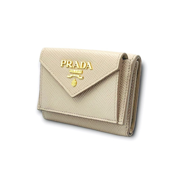 PRADA（プラダ）三つ折り財布 サフィアーノ＜ピンクベージュ＞