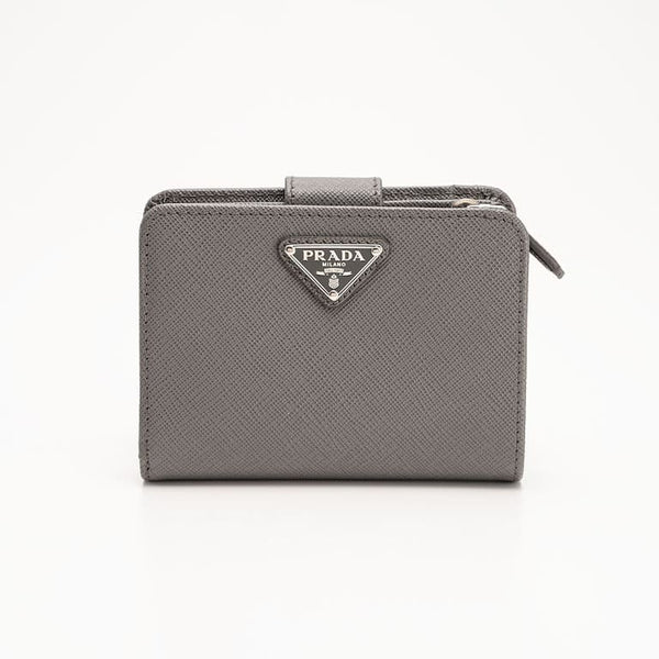 PRADA Saffiano Triangle Wallet 1ML018 &lt;Gray&gt;