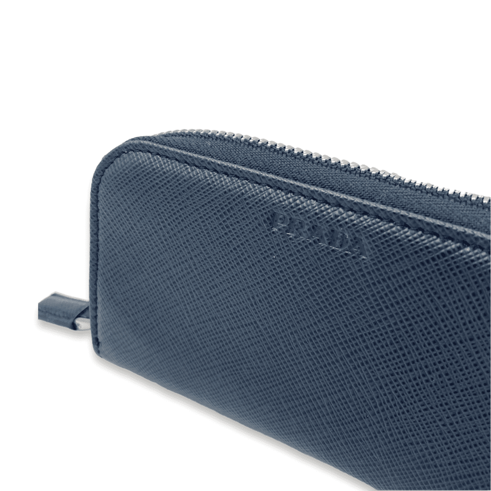 PRADA（プラダ）キーケース ラウンドファスナー サフィアーノ＜ネイビー＞
