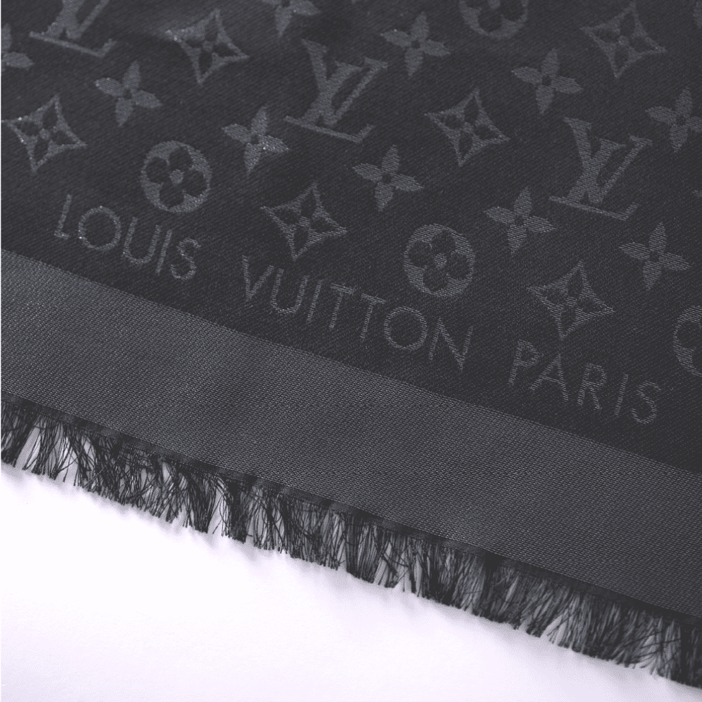 LOUIS VUITTON shawl M75123 Monogram Shine silk/wool gray Women