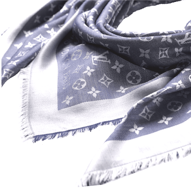 Louis Vuitton blue Monogram Denim chale shawl - Punavuoren Patina